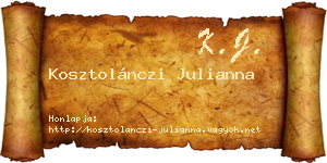 Kosztolánczi Julianna névjegykártya