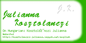 julianna kosztolanczi business card